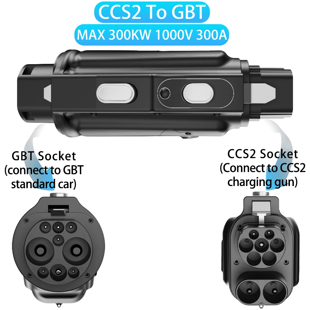 Unirise ccs2 para gbt ev adaptador 1000v 300kw dc conversor de carregamento rápido ccs carregador ccs2 compatível com adaptador de carro elétrico gbt