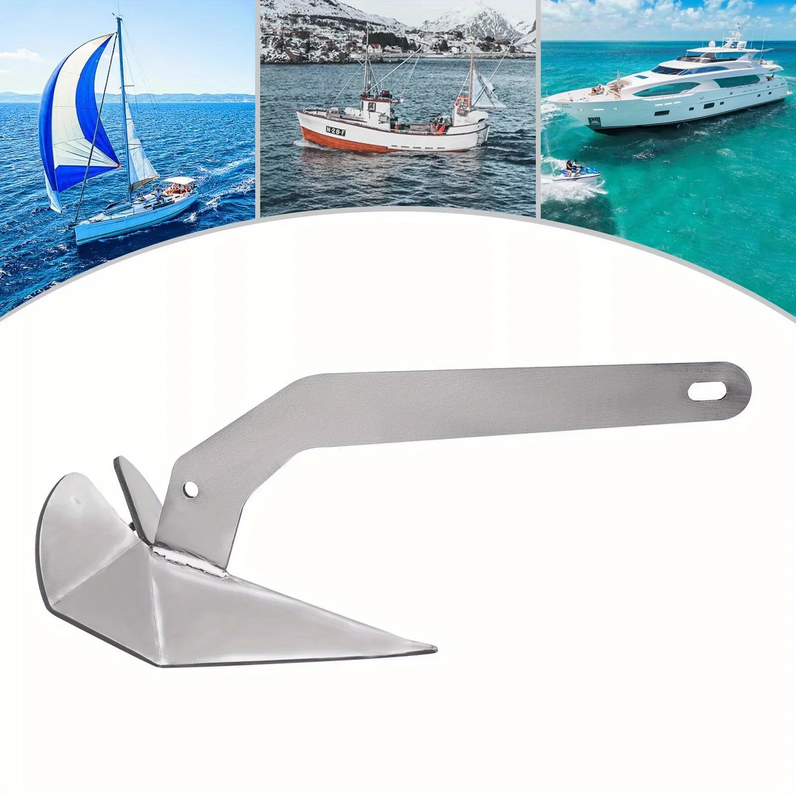 Анкер для крыльев Delta из твердого нержавеющей стали, 35 фунтов — швартовка для тяжелых условий эксплуатации, устойчивая к коррозии и превосходная ручка