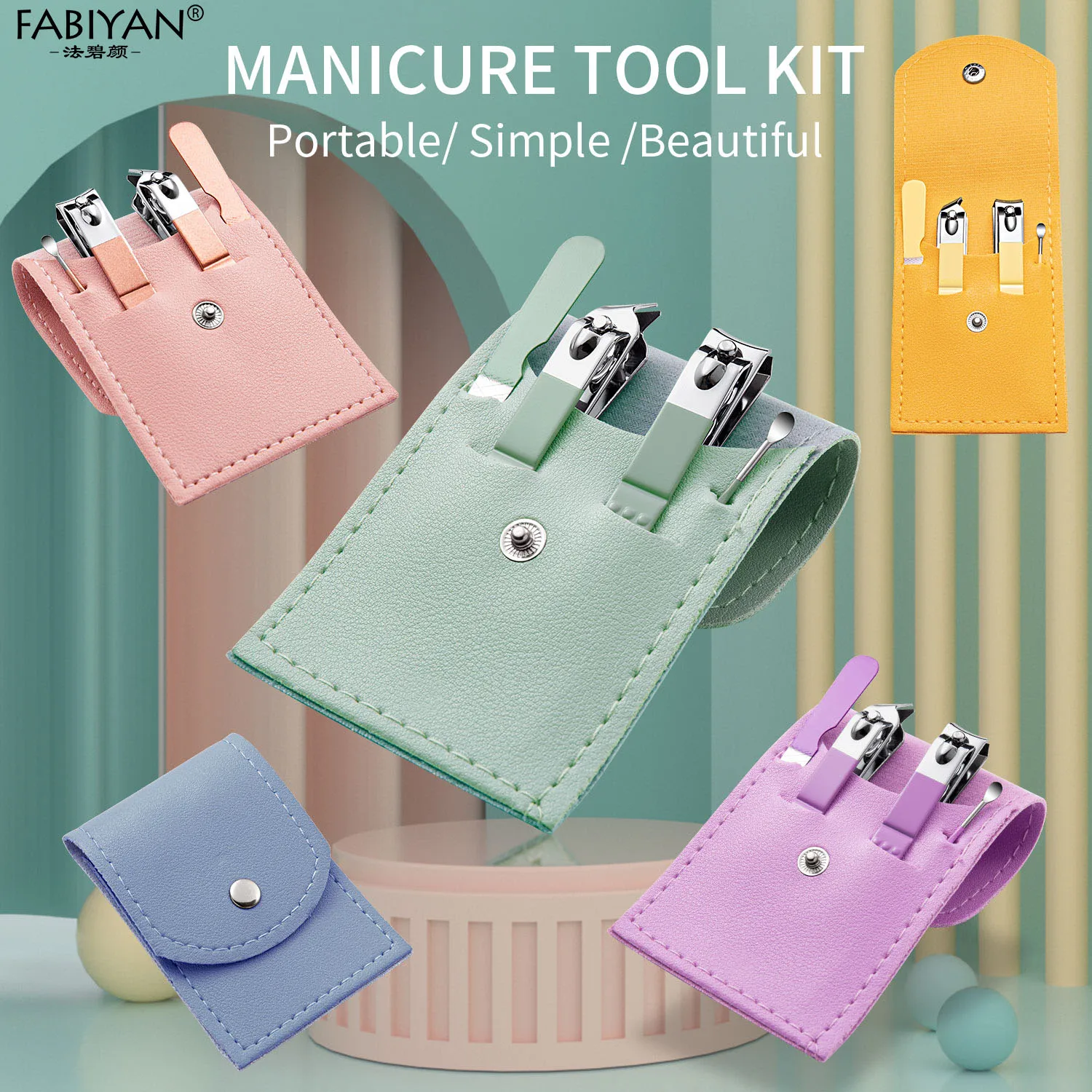 4Pcs Stainless Steel Nail Clippers Set Portable Travel Manicure Pedicure Tool With Nail Clipper Ear Pick Nail File