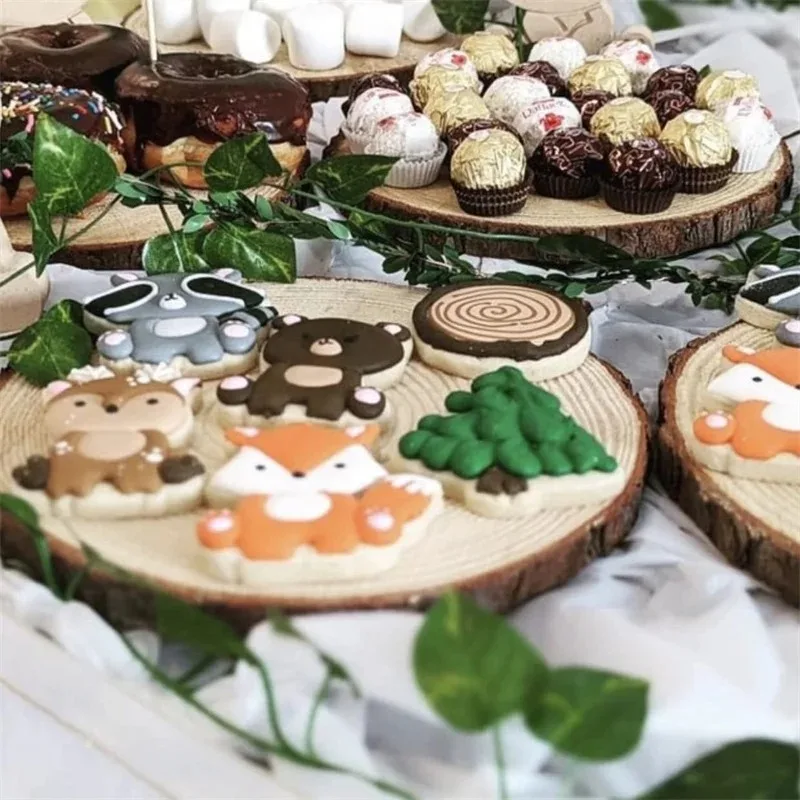 10 قطعة 6-7 سنتيمتر شرائح الخشب الجولات الطبيعية دوائر خشبية غير مكتملة عيد الميلاد الحلي للوقايات ، لوازم الحرف #6