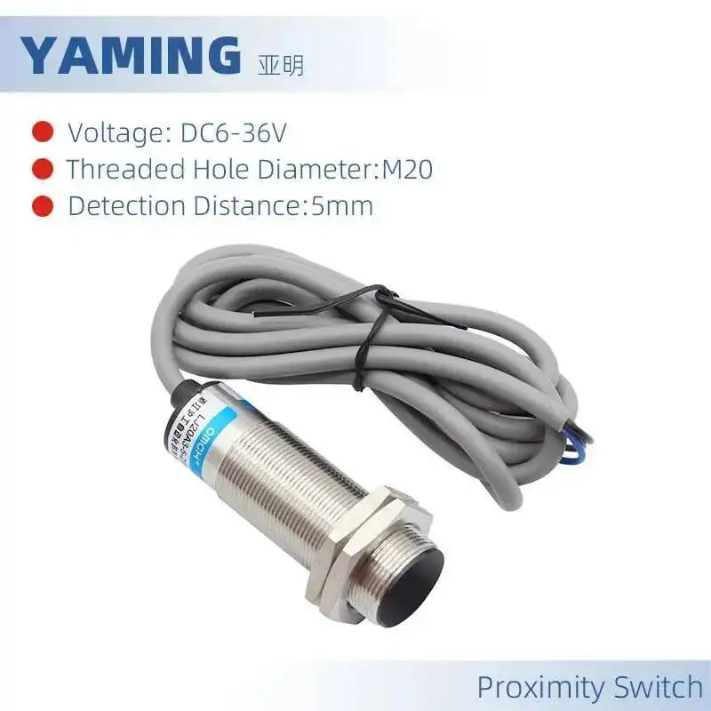 

LJ20A3-5 Inductive Proximity Switch Sensor M20 NPN PNP 5mm Two-wire Normally Closed NO NC DC6-36V