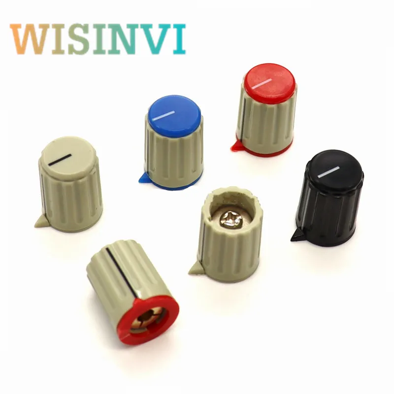 5pcs Triangle Indicator Knob Potentiometer Knob Panel Operation Switch Cap Diameter 15mm Height 21mm Copper Core Round Hole 4MM