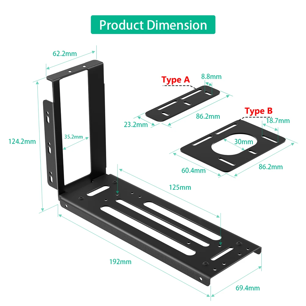 Vertical GPU Mount Bracket, 2 Slots Graphics Card Holder with Hardware, eGPU Dock, External GPU Docking Station