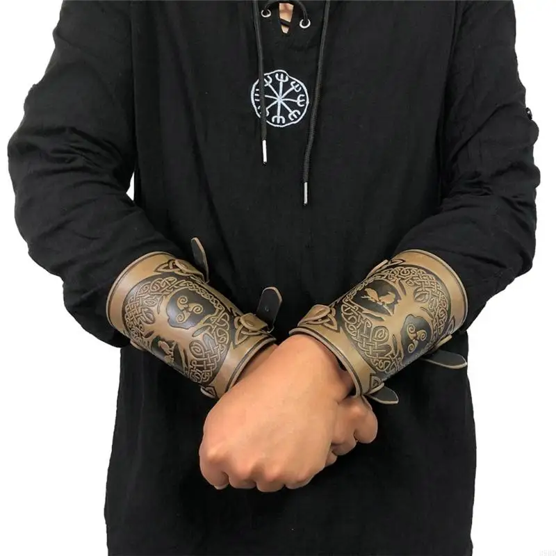 39BD Expossed Knight Arm Guards Medieval Bracers Cosplay Costume