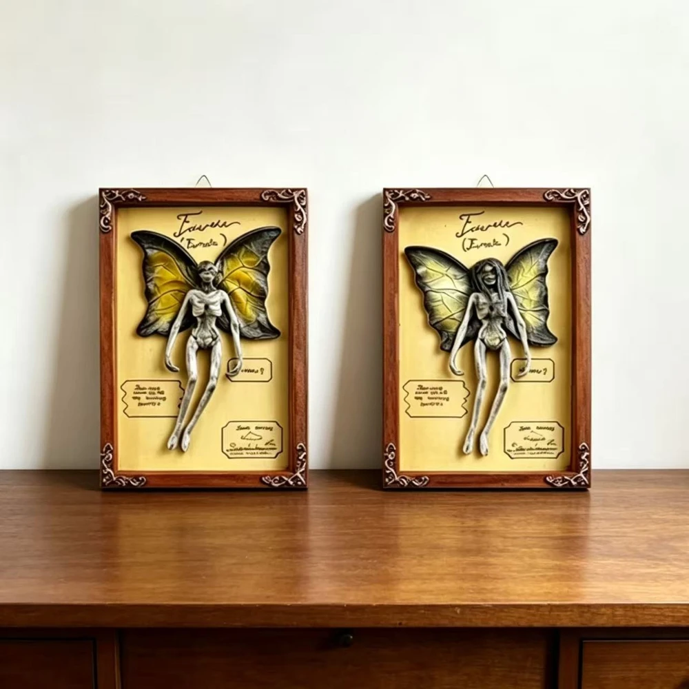 3D Mysterious Animal Butterfly Specimen Resin Sculpture Mummy Photo Frame Halloween Creative Desktop Wall Decoration Ornament