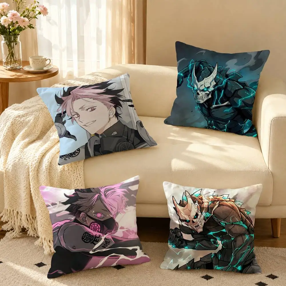 Anime K-Kaiju No  Square Double-Sided printed Pillow Case Bedroom Bedside Pillow Sofa Cushion Cover
