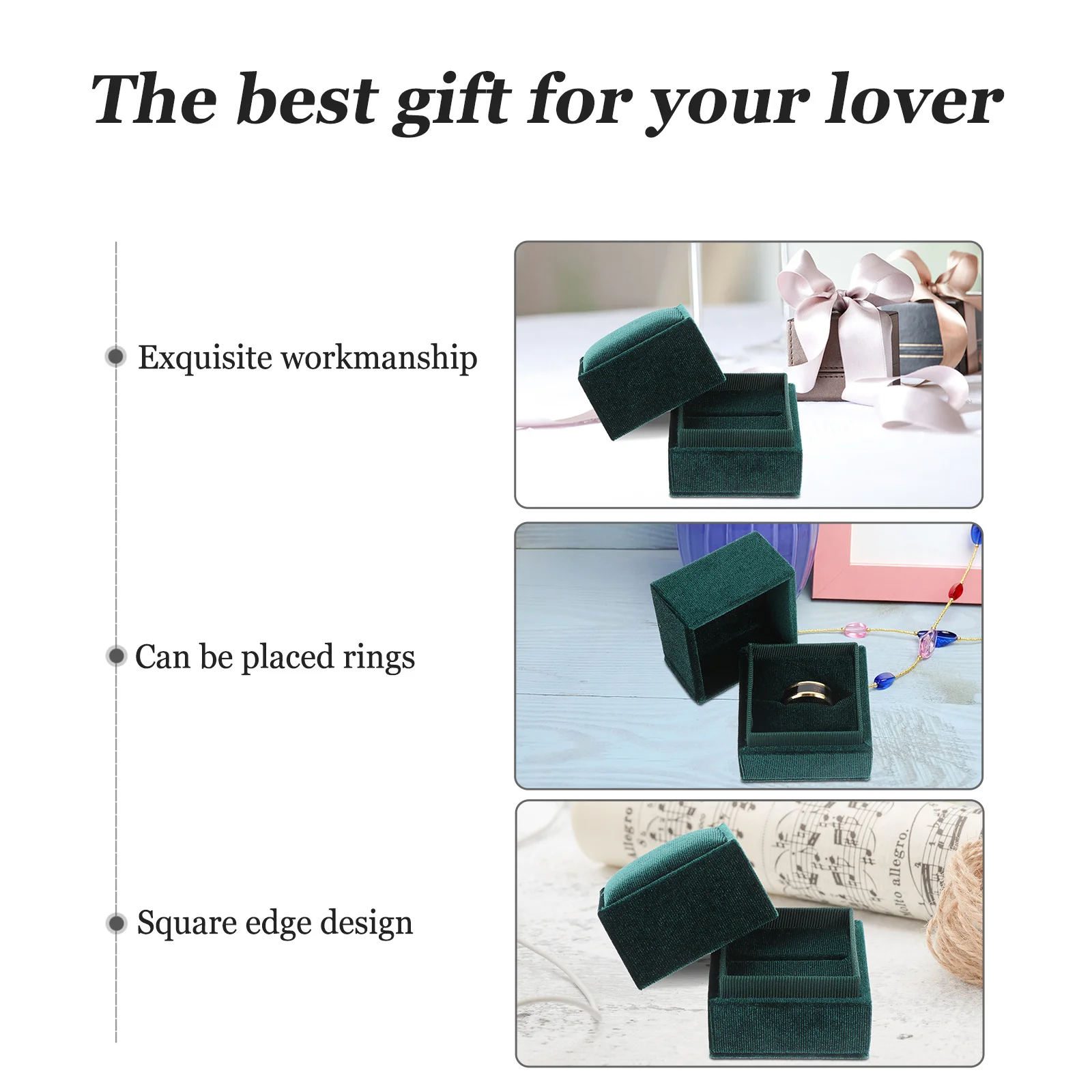 

1Pcs Swan Flannelette Ring Box Square Shape Liner Jewelry Storage Display Case Wedding Ceremony Ring Box Jewelry Case