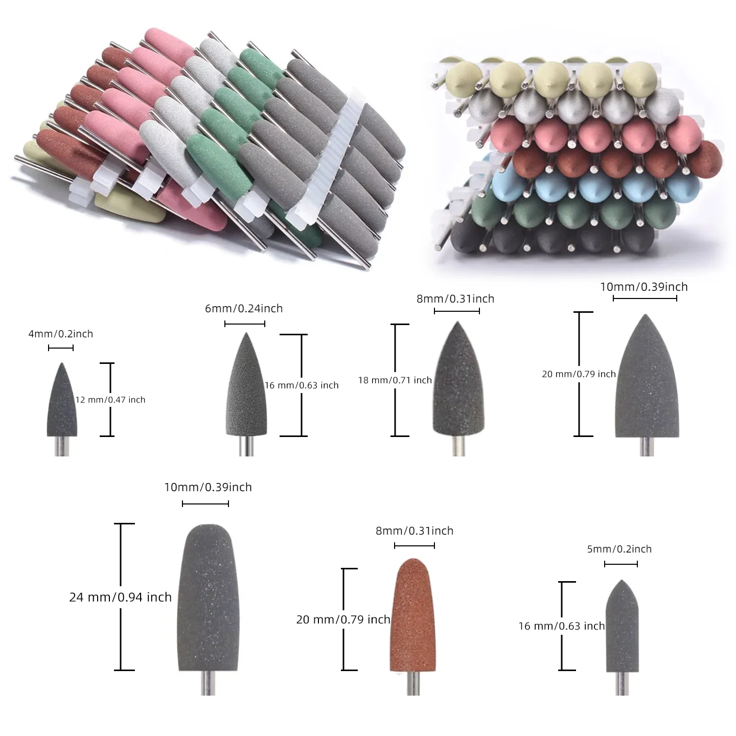 Silicone Grinding Head, Silicone Polisher, Cylindrical Pointed Head