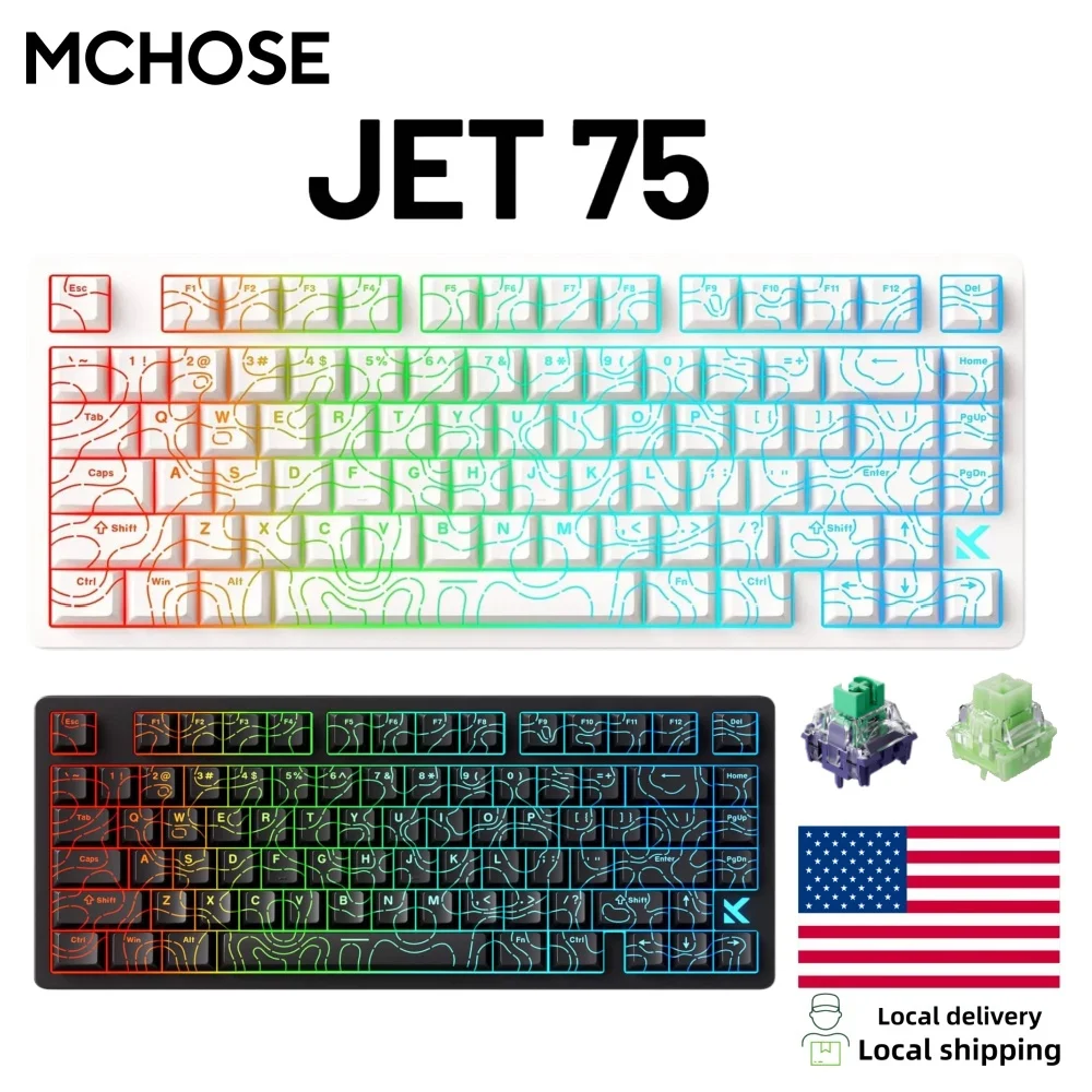 MCHOSE Jet75 Kailh Magnetic Switch 8kHz Polling Rate Magnetic Switch Gaming Keyboard Hall Effect Hot-Swappable Customized RGB