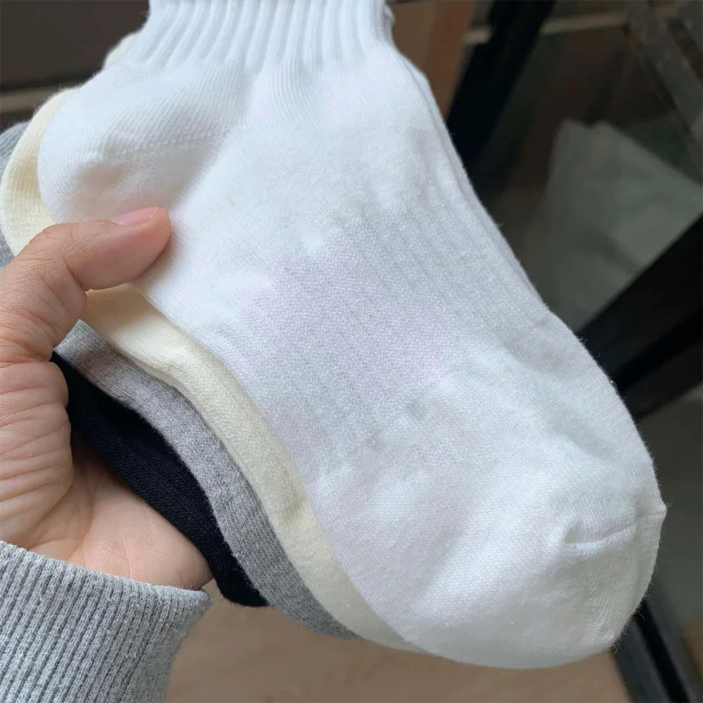 Solid Color Cotton Socks Unisex Men Women Soft Breathable High Quality Sport Socks Spring Summer Male Business Mid-tube Sock