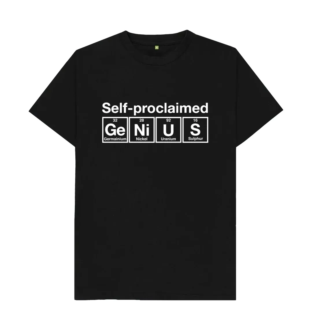 CAMISETA GENIUS AUTOCLAIMADA, camiseta minimalista con estampado de moda, camisetas con eslogan de pérdida gráfica para hombres
