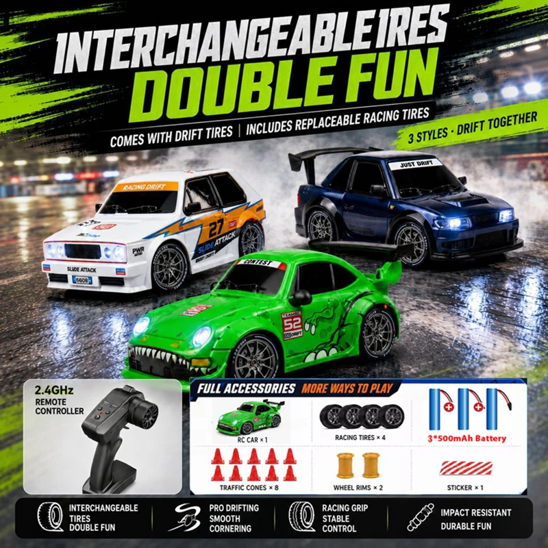 1:24 High Speed RC Drift Car 2.4G 4WD Remote Control Mini Racing Car Competition Race Car Toy for Children Toy Gift
