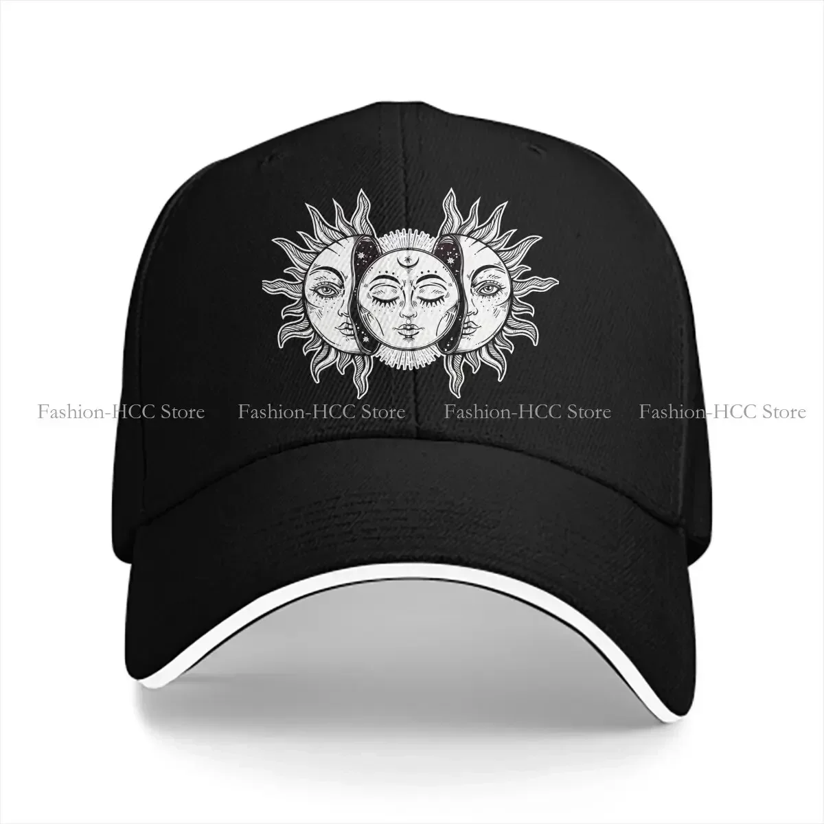 New Washed Men's Baseball Cap Essential Trucker Snapback Caps Dad Hat Solar Eclipse