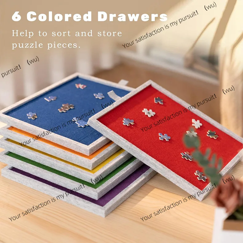 

ZOCI-Настольная доска-головоломка, складная с подставкой, 6 ящиков, переносная, детский пазл-ассортимент из фетра