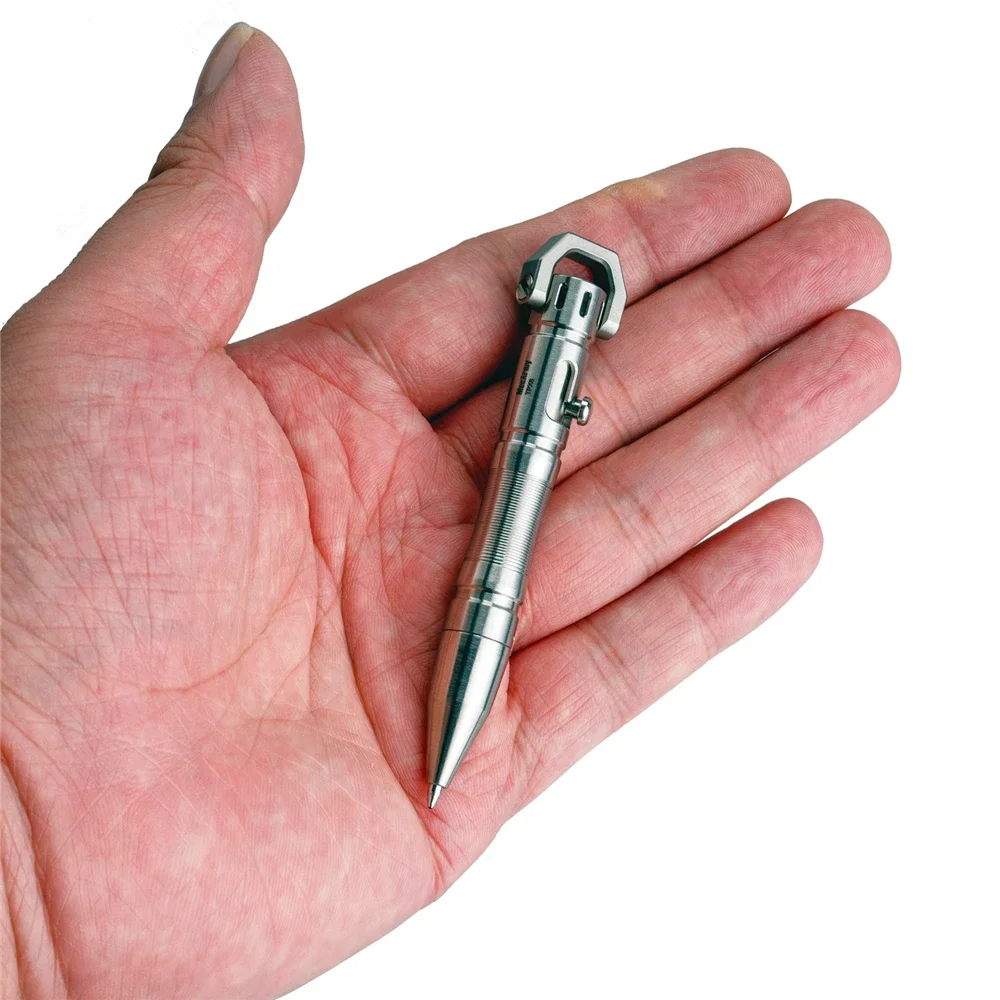 Mini Titanium Pen with Germay LAMY M22 Refill for Everyday Carry MecArmy TPX8 Keychain Bolt Action Tactical Pen