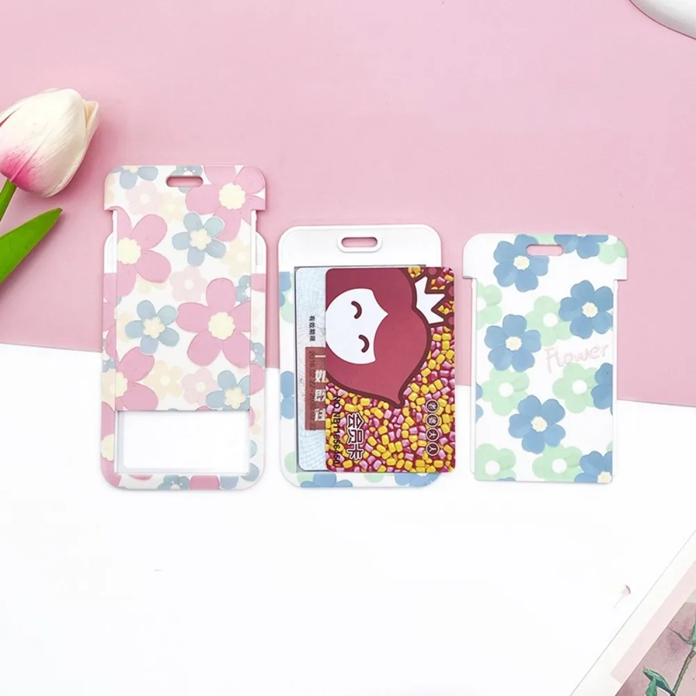Cute Student Card Cover Set Girl Bus Card Access Card Badge Holder Lanyard Long Rope Neck Strap Lanyard Badge Protective Sleeve
