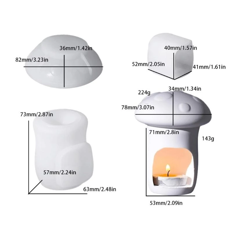 

Silicone Mold for Candle Holder Hollow Mushroom Candlestick Ornament Resin Mould