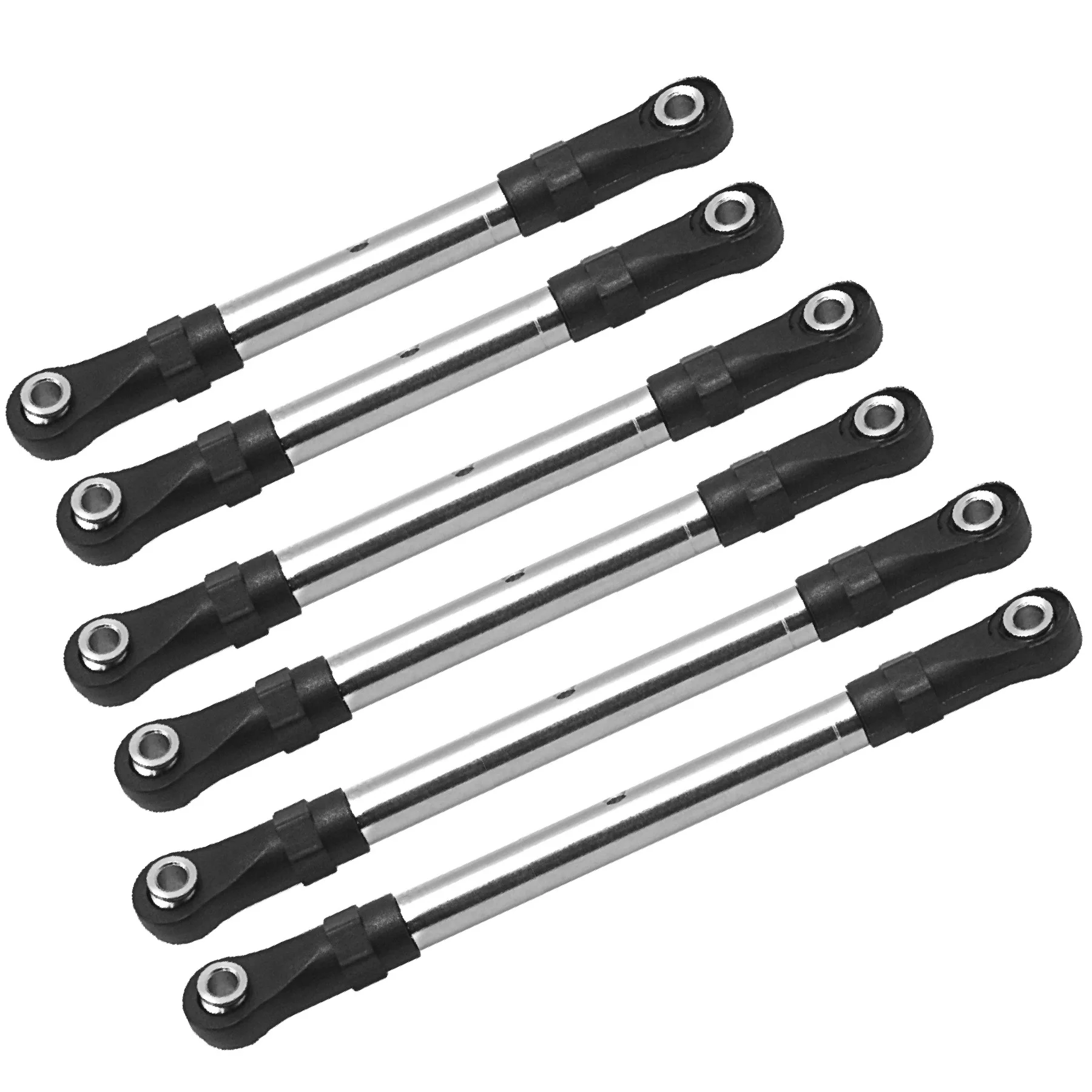 Aço inoxidável tensores Pull Rod, Link Rod, Steering Rod Set, TRXS Slash 2WD, 1/10 RC Car, Atualizar peças, Acessórios