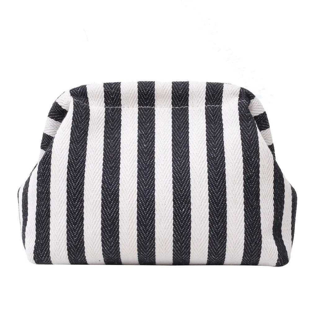 Elegant Woven Crochet Purses Large Capacity Colorblock Design Beach Clutch Handbags Striped Pattern Woven Texture