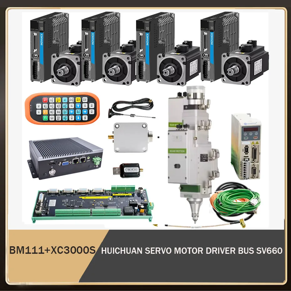 Raytools XC3000S laser system fiber laser cutting head BM110 Huichuan servo motor driver bus SV660 750W/400W with brake