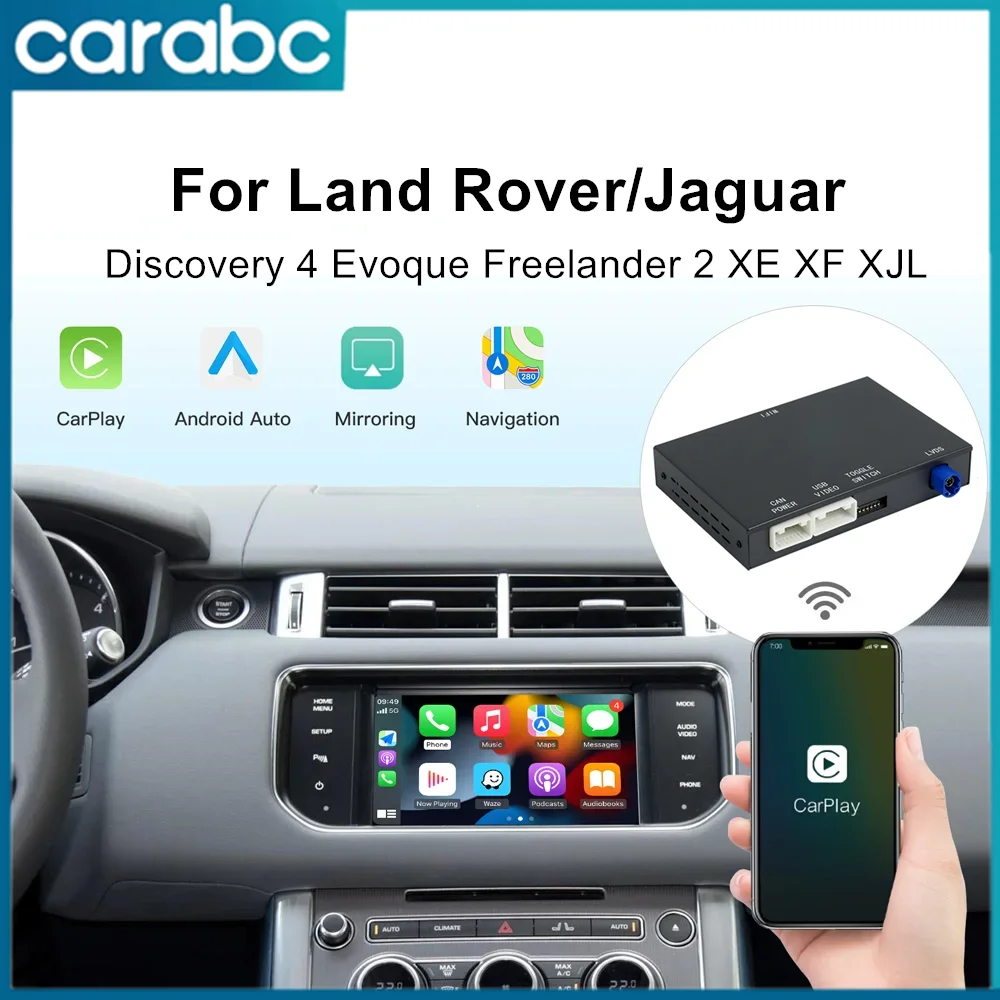 CARABC Wireless Carplay Android Auto For Land Rover Jaguar Bosch Discovery 4 Evoque Freelander 2 XE XF XJL Mirroring Airplay