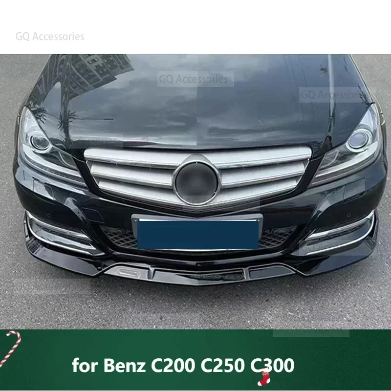 

New！ W204 Splitter for Benz C200 C250 C300 Front Bumper Spoiler Skirts Lip C Class Black Body Kit 2008 To 2014