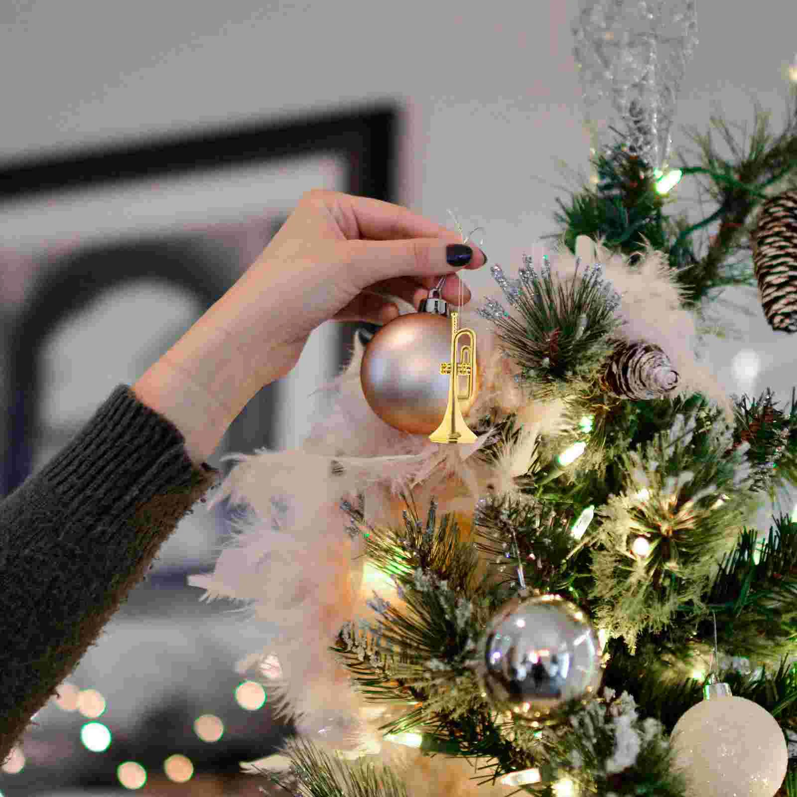 

20 Pcs Mini Musical Instrument Model Christmas Tree Hanging Models Miniatures Suite For Xmas House Decoration Plastic Ornaments