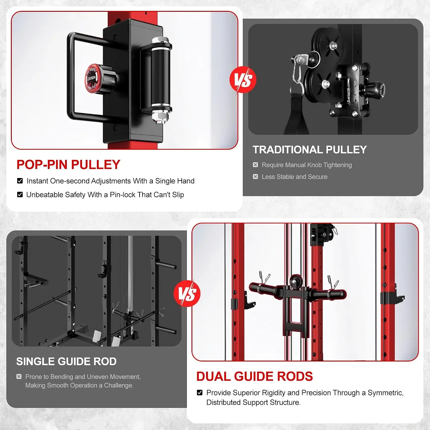 Home Gym Power Cage Cable Crossover System Squat Rack Attachments 2000 Pound Capacity - view 5