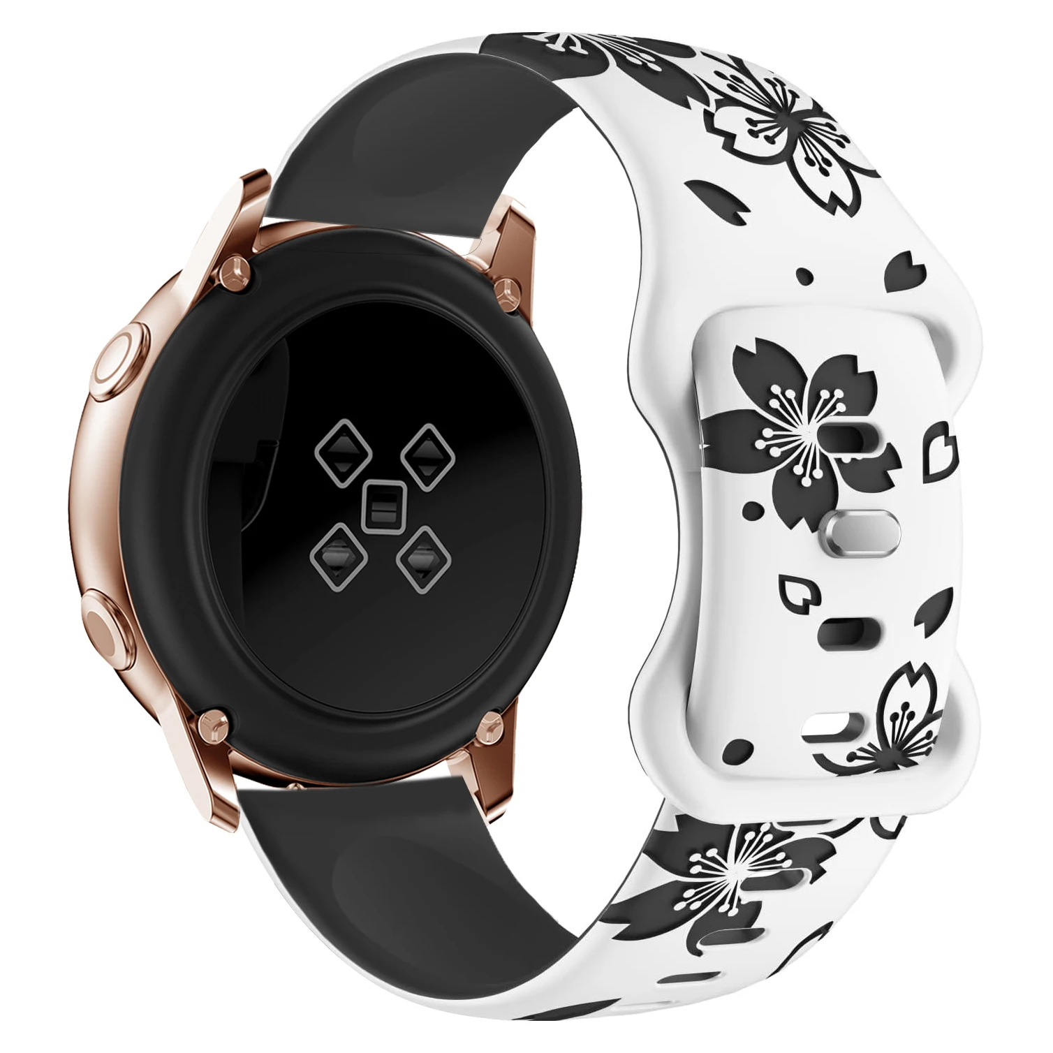 20mm Universal Flower soft silicone strap for Samsung Galaxy watch 7 6 4 5 Elegant women\'s wristband