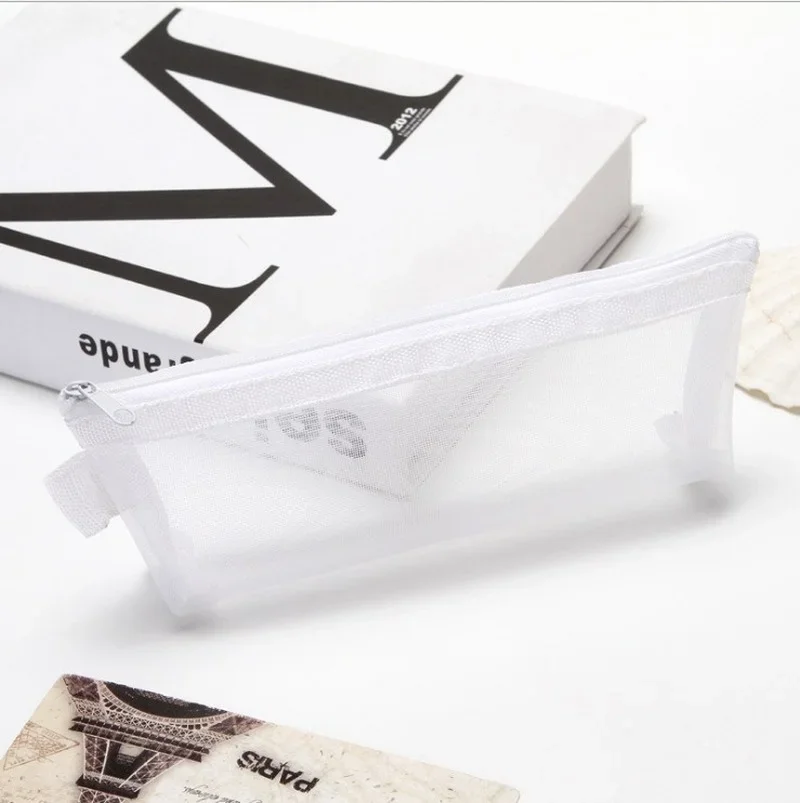 Transparent Mesh Large-capacity Cute Storage Pencil Case for Student School Stationery