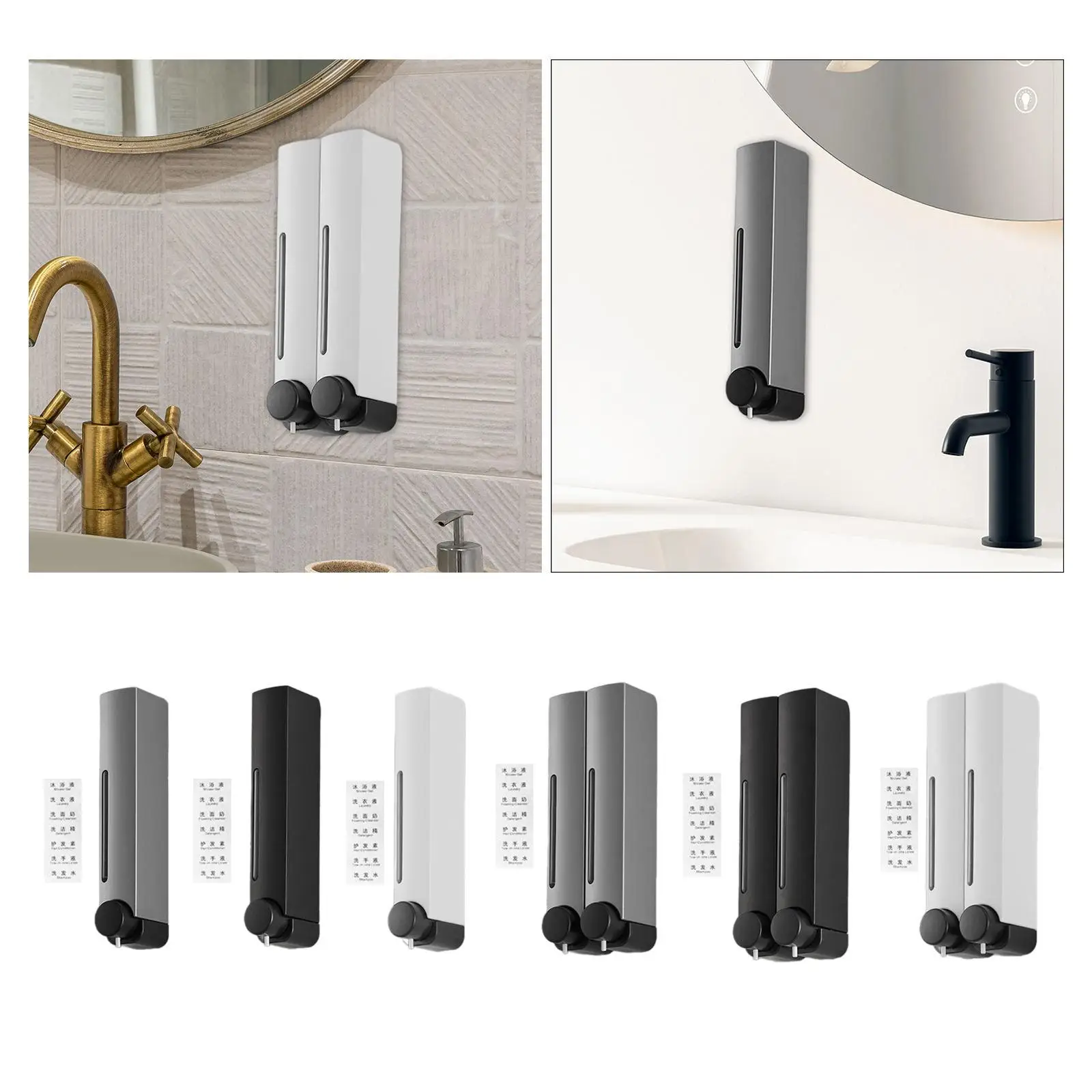 

Modern Wall-Mounted Soap And Lotion Dispenser Set for Home Or Office