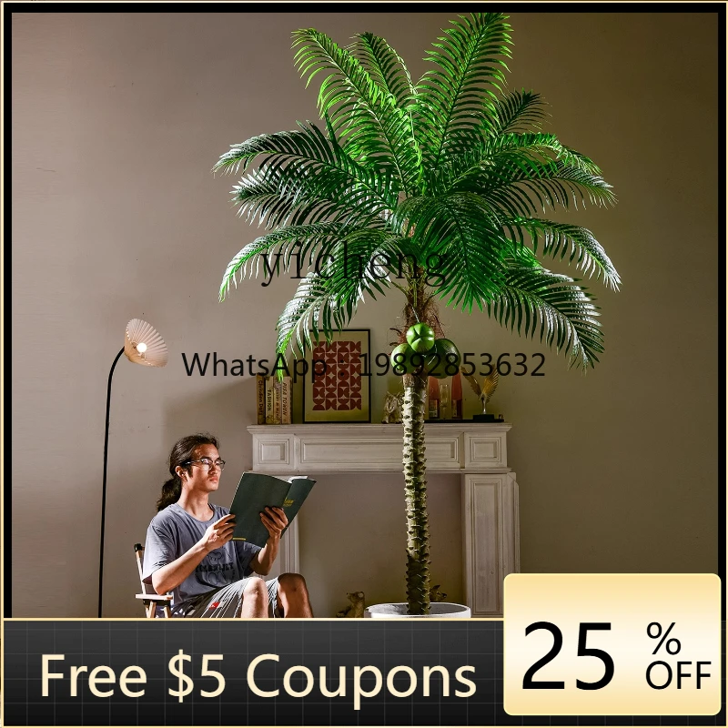 H3-27  simulated coconut tree needles fake coconut tree bionic fake tree green plant potted landscaping ornament