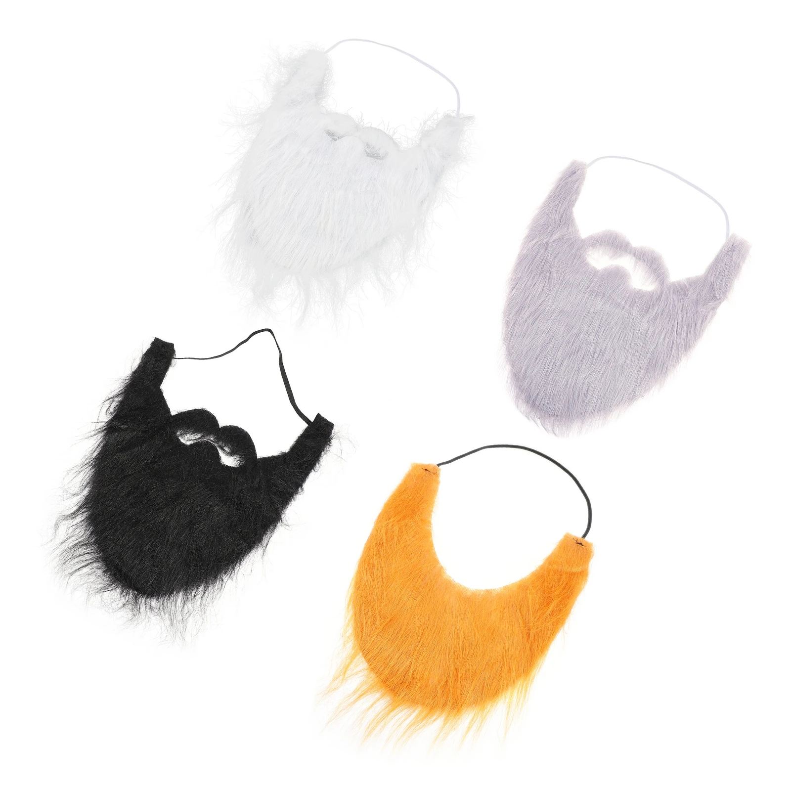 

4pcs Fake Beards Elastic Rope Design Halloween Costume Accessories Christmas Party Decorations Facial Hair Toys