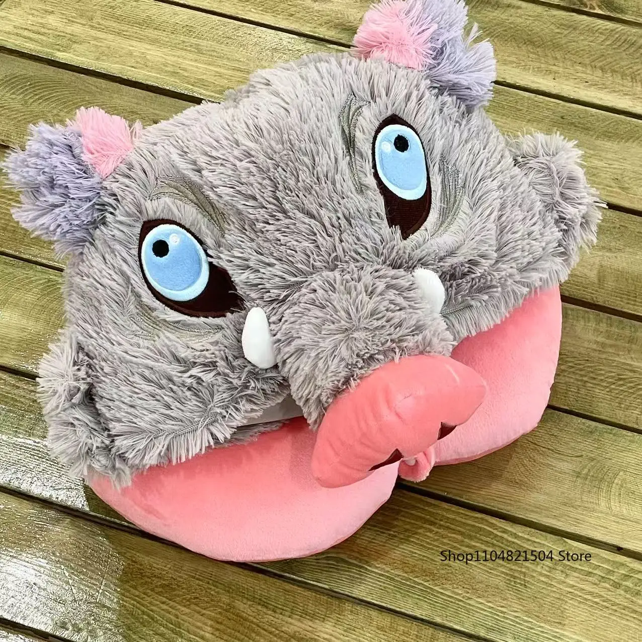Cosplay Prop Wild Boar Head Plush Hat Demon Slayer Hashibira Inosuke Warm Headgear Japanese anime Stuffed Anime Plushies Gift
