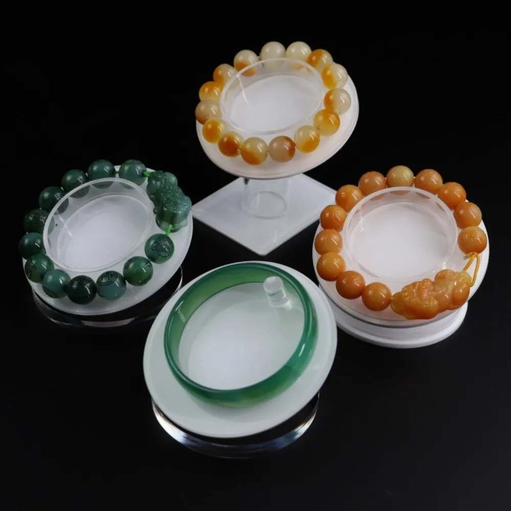 

New Acrylic Bracelet Bangle Display Plate Transparent Round Jewelry Storage Tray Bracelet Photo Props Bracelet Organizer
