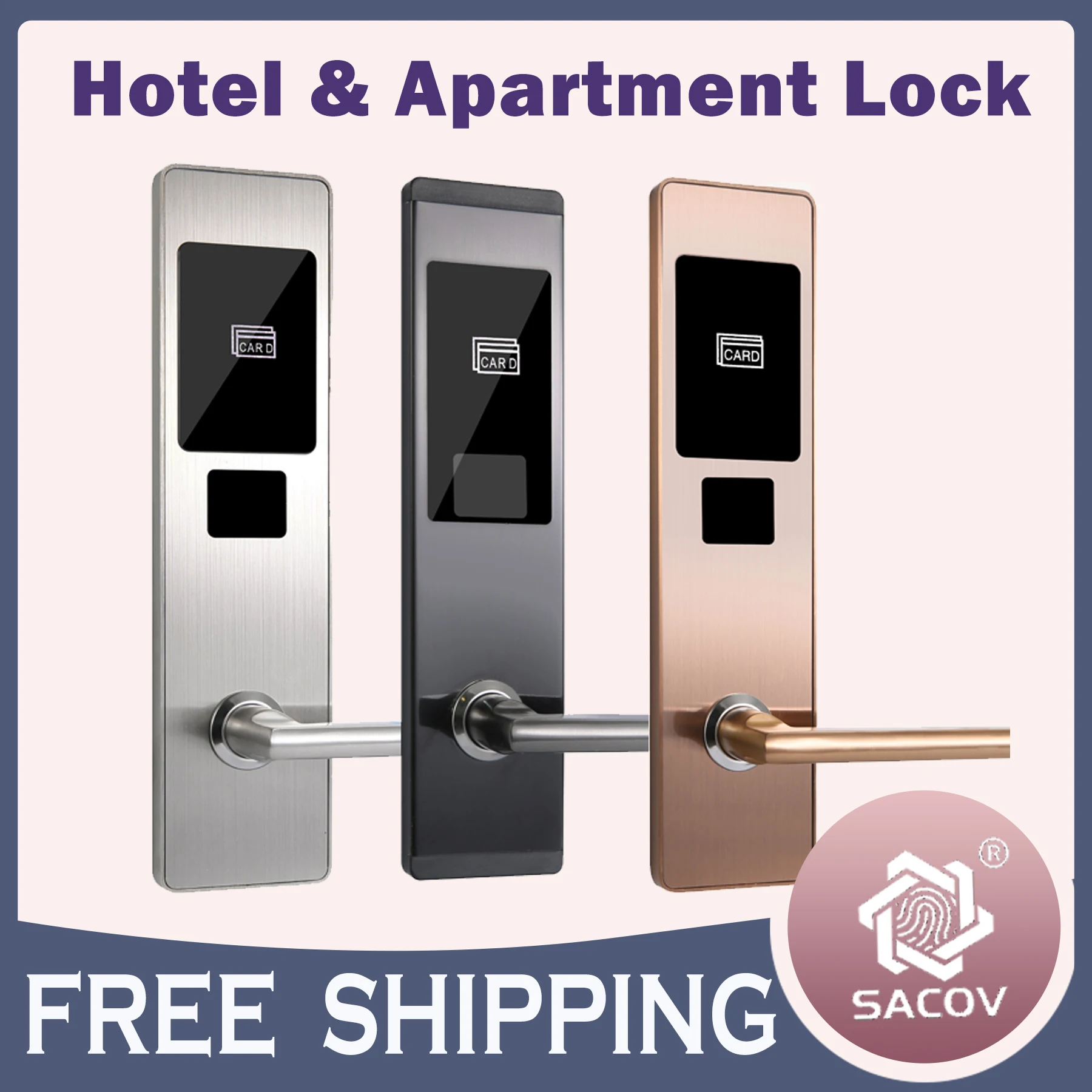 Electronic RFID Hotel Door Lock System Swipe Card Smart Door Lock Intelligent Safe Keyless Electronic Digital Door Lock