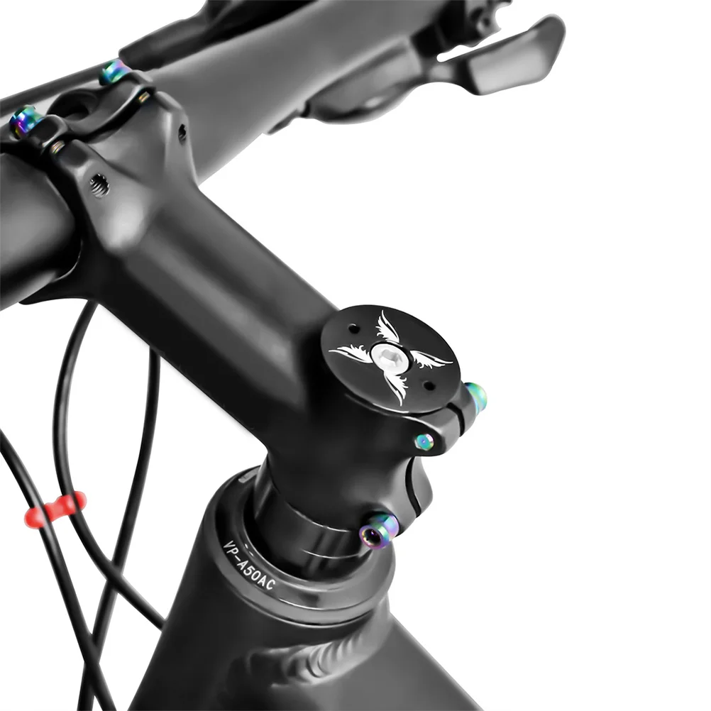 Black Stem Bike Headset Stem Cap Lightweight Durable Stopwatch Holder Easy to Install Compatible with Mountain Bikes Bicycle