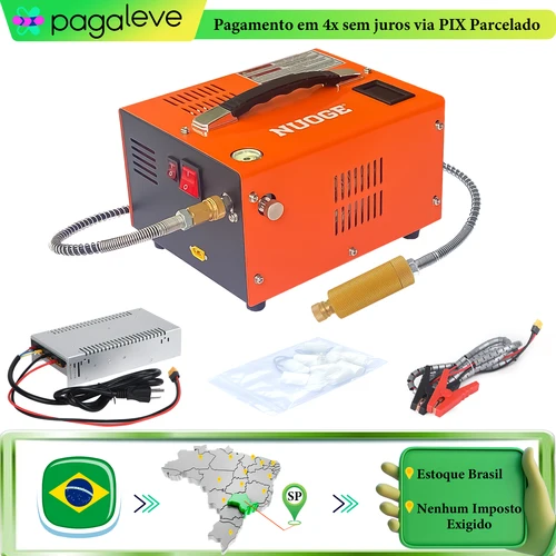 NUOGE 110V/220V potencia compresor de aire PCP 4500Psi 30Mbar bomba aceite/alta presión sin agua aplicable a botella de buceo