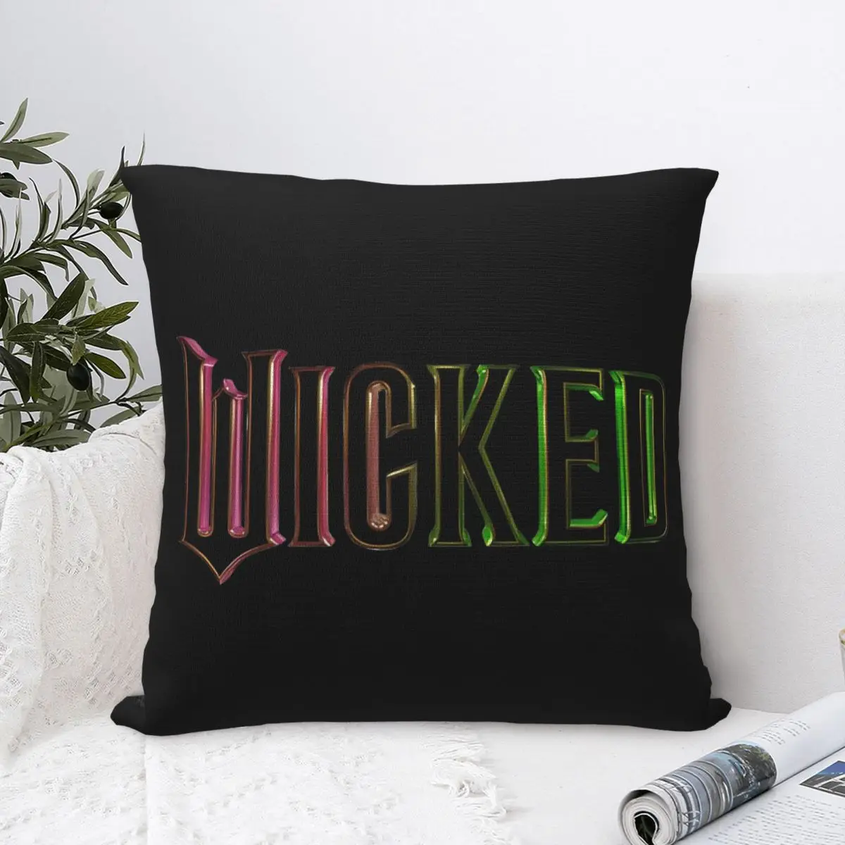 Wicked Elphaba & Glinda Square Pillow Case Musical Movie Cushion Cover Polyester Decor Throw Pillow Case Cover Living Room 18