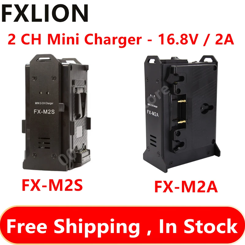 FIXLION pengisi daya Mini FX-M2S FX-M2A, pengisi daya baterai dudukan emas 2 CH 16.8V / 2A V