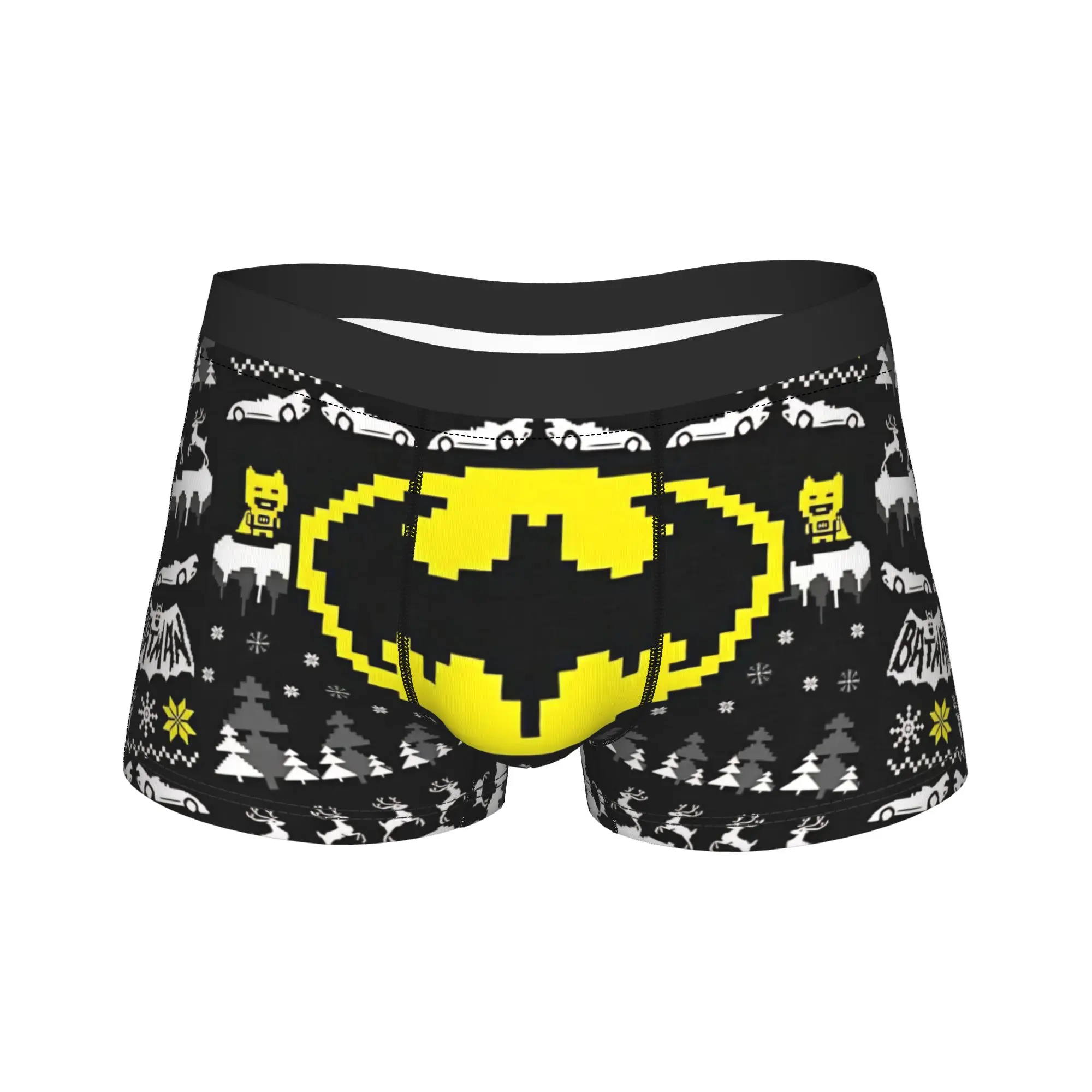 

B-Batmans Hero Men Underwear Ugly Christmas Boxer Briefs Shorts Panties Printed Soft Underpants for Male Plus Size