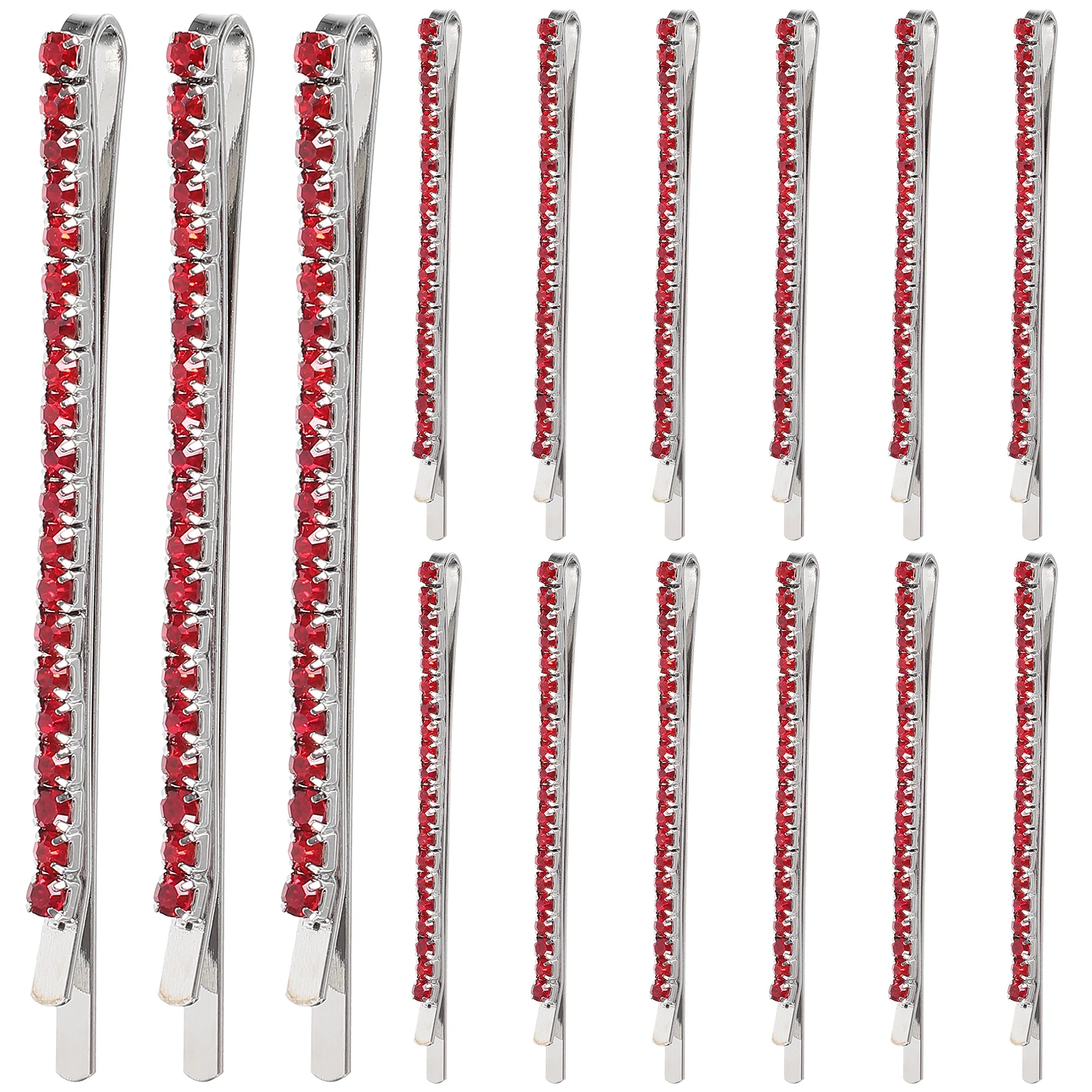 

15 Pcs Modeling Red Rhinestone Hairpin Miss Toppers Clips for Rhinestones Bobby Pins