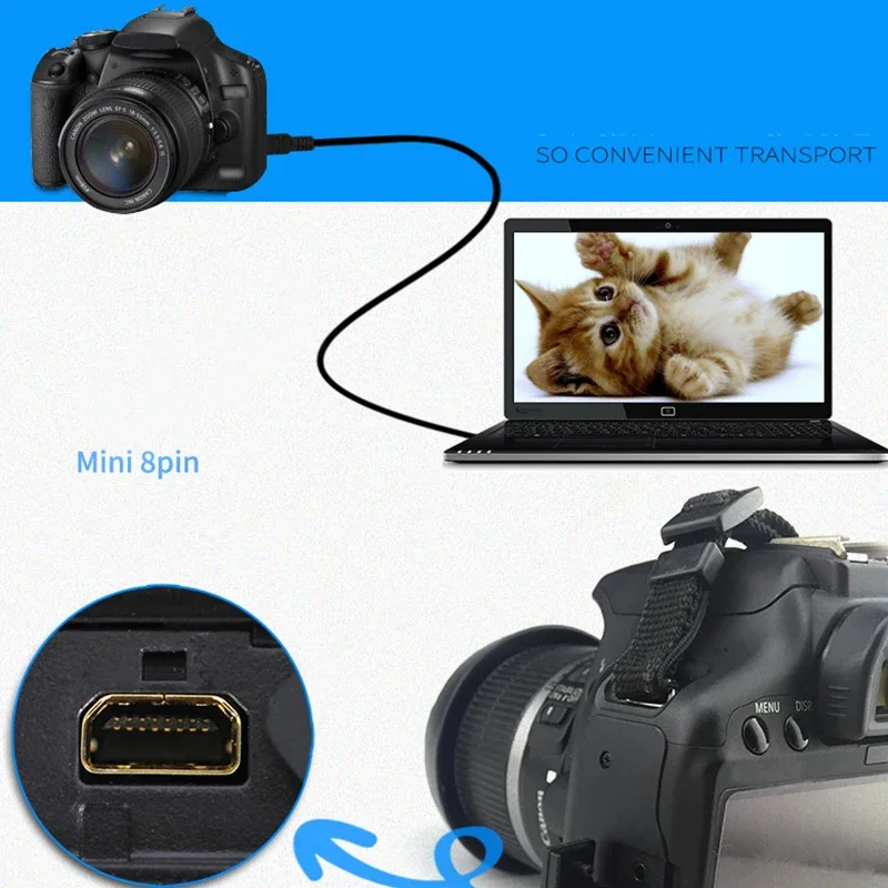 USB Data Cable UC-E6(8 Pin)for Nikon COOLPIX P310 P510 J1 V1 S100 AW100 S1200pj S6200 S8200 P7100 L24 L120 S3100 S4100 S9100