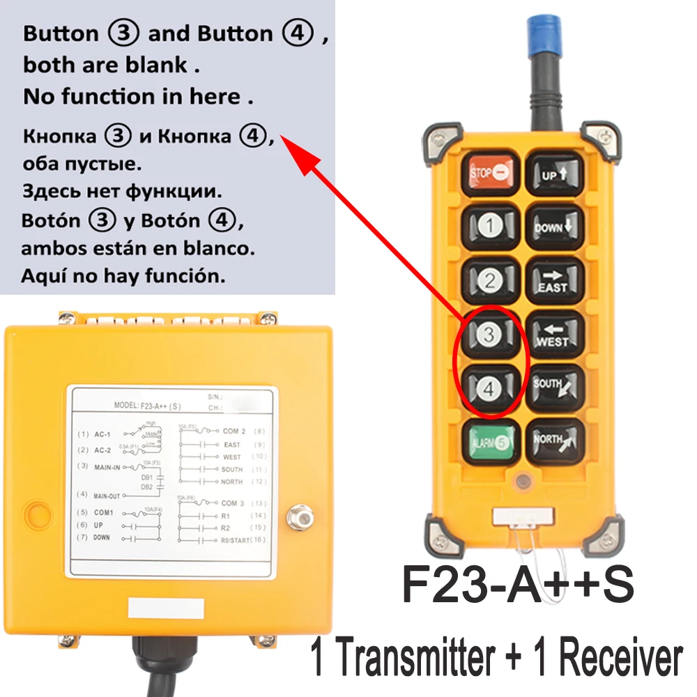 Imagem -05 - Guindaste de Controle Remoto sem Fio F23-a Mais + s Controle Remoto Industrial Guindaste Controle de Rádio Interruptor de Botão 220vac 12v 24v 36v 380v