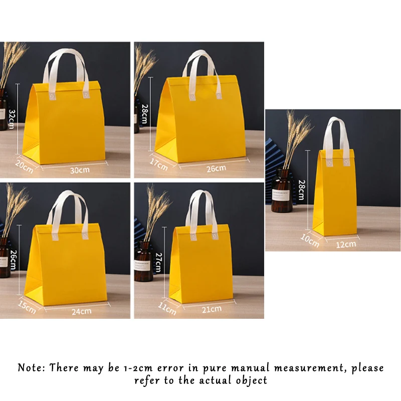 20pcs customized non-woven aluminum film insulation bag catering takeout family packaging insulation bag personal logo