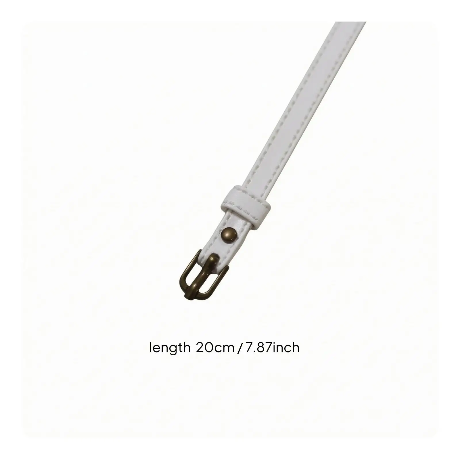 Miniature belt at 1/6 scale with stitched edging and punched holes