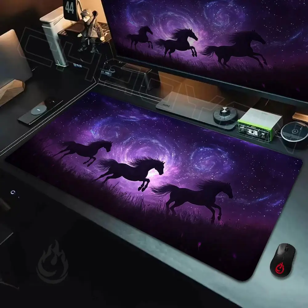 Magnificent starry sky and horse Mouse Pad Desk Mat Computer Office Carpet xxl mousepad Gamer gaming pc accessories Keyboard Rug