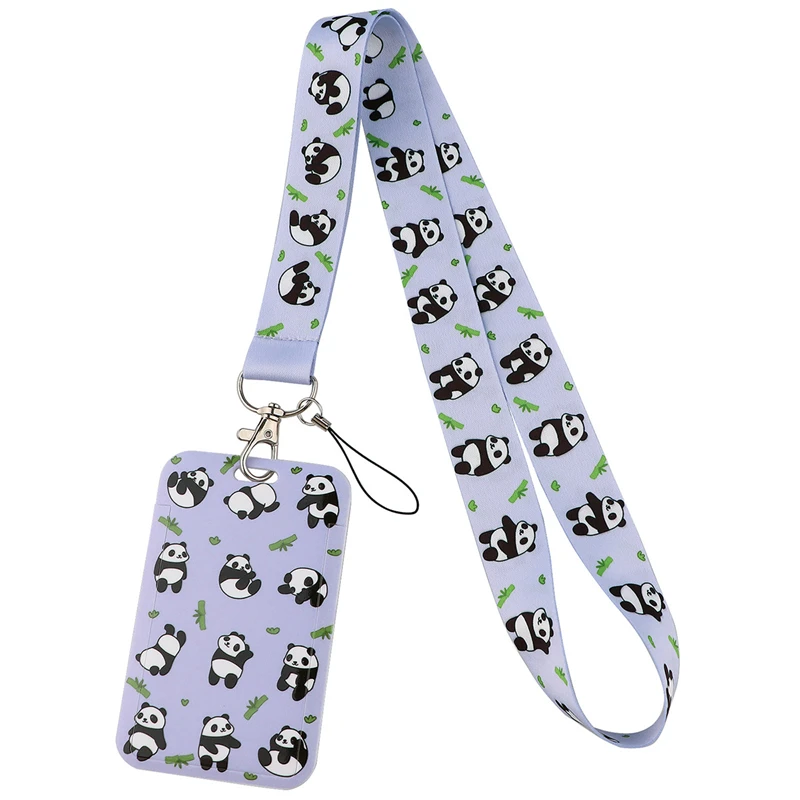 Panda Creative Lanyard Card Holder Student Hanging Neck Phone Lanyard Badge Subway Access Card Holder Accessories Gifts