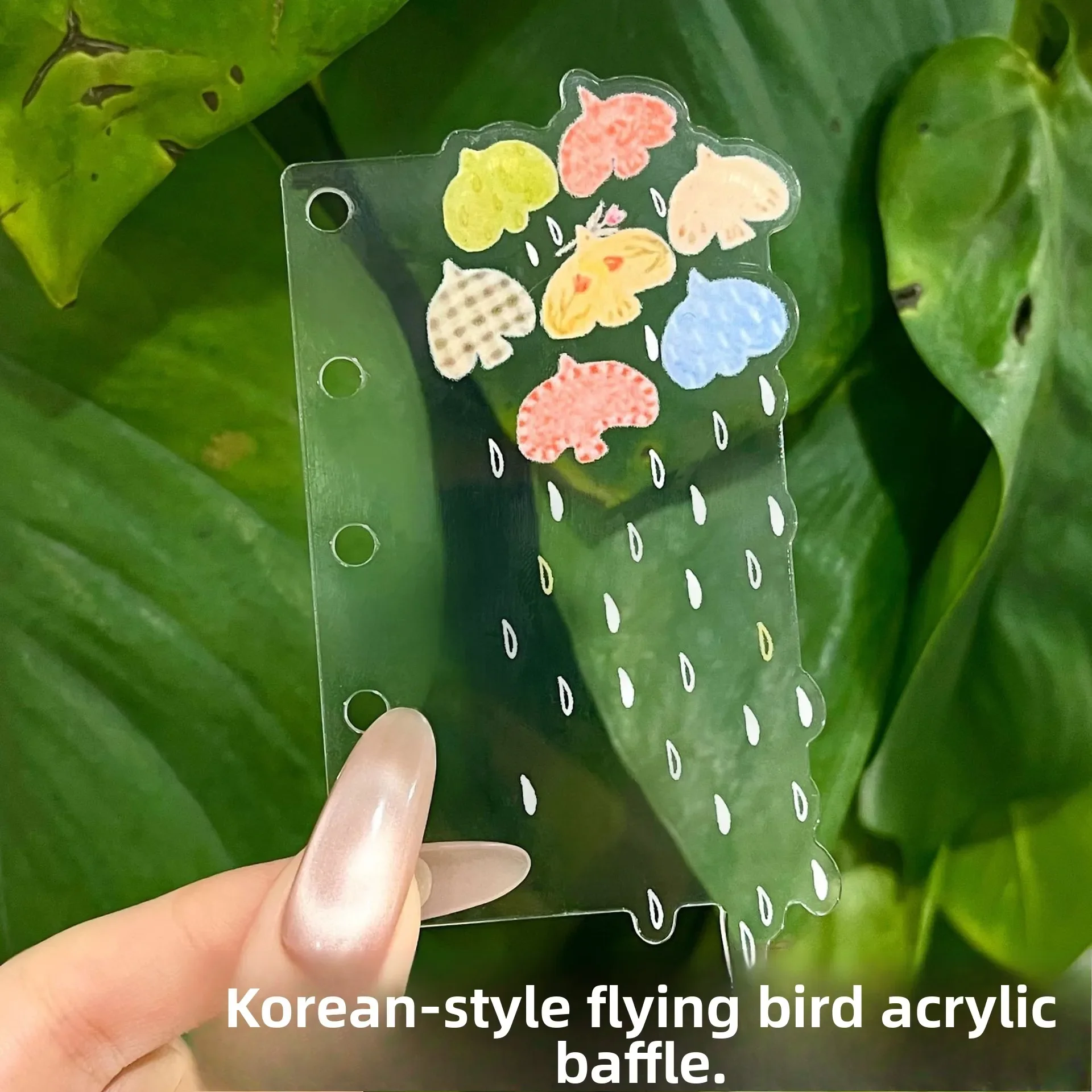 M5 Acrylic Divider Rainy Day Board Ins Cute Cartoon Loose-leaf Notebook Planner Divider Page board Board Office Stationery