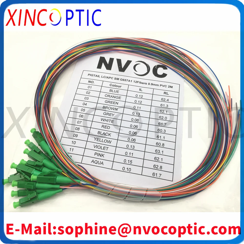 

LC/APC UPC12Вентиляторы 9/125 Волоконно-оптический пигтейл 12 цветов LCAPC SM (9/125) G652D G657A1-0,9 мм Кабель - 1 м 1,5 м 2 м Оптоволоконный кабель